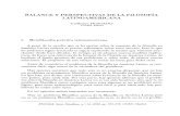 BALANCE Y PERSPECTIVAS DE LA FILOSOFÍA LATINOAMERICANA Guillermo HURTADO