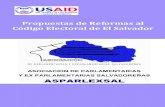 Propuestas de Reforma al Codigo Electoral de El Salvador por Asparlexsal