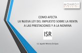 Las Prestaciones Laborales y la nueva Ley del ISR.