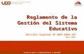 REGLAMENTO DE LA GESTION DEL SISTEMA EDUCATIVO