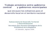 Trabajo armónico entre Gobierno Central y Gobiernos municipales. El Salvador