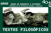 HISTORIA DE LA FILOSOFÍA ANTIGUA Y MEDIEVAL [TEXTOS]