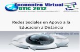 "Las Redes Sociales en Apoyo a la Educación a Distancia"