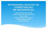 Estándares básicos de competencias de matematicas