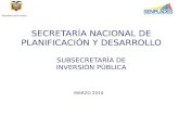 El Sistema Nacional de Planificación y la Inversión Pública (Ecuador)