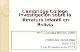 Investigacion Literatura Infantil Bolivia