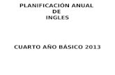 Planificacion anual ingles cuarto  año 2013