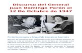 Discurso del General Juan Domingo Perón-  12 de octubre de 1947