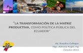 La Transformación de la matriz productiva como política pública del Ecuador