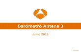 1º Barómetro de GAD3 para Antena3, Junio 2013
