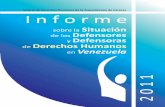 Informe 2011 sobre la situación de los defensores y defensoras de ddhh en venezuela