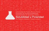 Solubilidad y Polaridad (Teoría y Experimento)