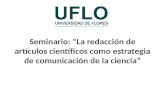 3-Seminario de redacción de artículos científicos en la UFLO