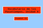 Vocabulario De Los Pasatiempos, Unidad 4