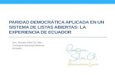 Paridad democrática aplicada en un sistema de listas abiertas: experiencia Ecuador - Ponencia en Paraguay