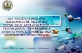 Presentación Políticas Públicas en Ciencia y Tecnología. Mario Samuel Camacho Rodríguez