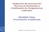 Evaluación de procesos del Proceso de Evaluación y Certificación de Competencias Laborales /DNP (Colombia)