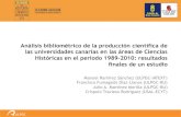 Análisis bibliométrico Ciencias Históricas en Canarias