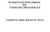 Planificacion anual ciencias naturales cuarto año 2013