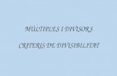 Múltiples i divisors. criteris de divisibilitat