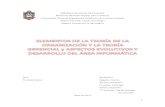 Elementos de la teoría de la organización y la teoría gerencial y aspectos evolutivos y desarrollo del área informática