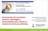 Contratación del suministro eléctrico: Estrategias para reducir el coste de las facturas eléctricas - Camara de Comercio de Zaragoza - J M Yusta