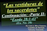 CONF. EXODO 28:1-43. (EX. No. 28). LAS VESTIDURAS SACERDOTALES. PARTE II.
