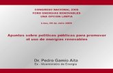 Pedro Gamio   Apuntes Sobre Políticas Públicas Para Promover El Uso De Energías Renovables
