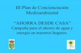 III Plan de Concienciación Medioambiental  Agosto 2012