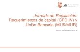 Jornada de Regulación: Requerimientos de capital (CRD IV) y Unión Bancaria (MUS/MUR) - enero 2014