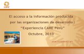 El acceso a la información producida por las organizaciones de desarrollo : Experiencia CARE Perú