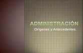 Antecedentes y orígenes de la administración