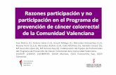 Razones participación y no participación en el Programa de prevención de cáncer colorrectal de la Comunidad Valenciana