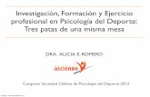 Investigación, Formación y Ejercicio profesional en Psicología del Deporte.