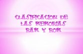 CLASIFICACIÓN DE LAS MEMORIAS