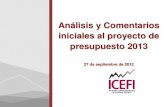 Icefi análisis y comentarios iniciales al proyecto de presupuesto 2013