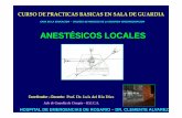 Anestesia local .anestesicos.tipos y  tecnicas. prof. dr. luis del rio diez.