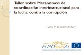 Taller sobre Mecanismos de coordinación interinstitucional para la lucha contra la corrupción. Quito, octubre 2014 / EUROsociAL