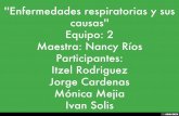 ''Enfermedades respiratorias y sus causas'' Equipo: 2 Maestra: Nancy Ríos Participantes: Itzel Rodriguez Jorge Cardenas Mónica Mejia Ivan Solis