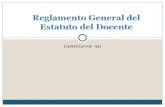 Reglamento General del Estatuto del Docente - Honduras
