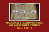 MALAQUIAS 3  LA REPRENSION A LOS SACERDOTES. PARTE 2