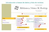 Base de Datos Wilson Web y Lista de Revistas Tema Biología