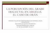 La percecpción del árabe dialectal en Argelia.
