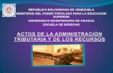 ACTOS DE LA ADMINISTRACIÒN TRIBUTARIA Y DE LOS RECURSOS TRIBUTARIOS