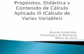 Propósitos, didáctica y contenido de cálculo aplicado  III