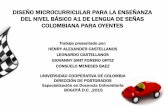 DISEÑO MICROCURRICULAR PARA LA ENSEÑANZA DEL NIVEL BÁSICO A1 DE LENGUA DE SEÑAS COLOMBIANA PARA OYENTES pd