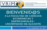 Bienvenida a la Facultad de Ciencias Económicas para estudiantes acogidos - primer semestre 2014/15