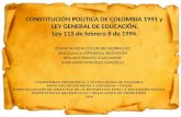 Constitución Política de Colombia y Ley General de Educación 115