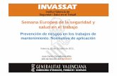 CASTELLANOS ALBA JC (2011) Prevención de riesgos en los trabajos de mantenimiento. Normativa de aplicación