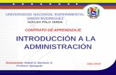 Programa de introducción a la administración.  15 de julio de 2013
